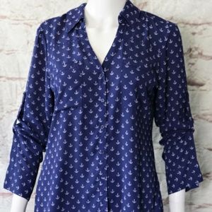 Women's EXPRESS Size M Portofino Anchor Shirt